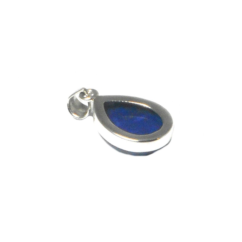 Teardrop Afghanistani Lapis Lazuli Sterling Silver 925 Gemstone Pendant -