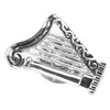 Harp Brooch Stylish Innovative Silver Glossy Finish Musical Instrument Brooch
