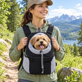 Dog Pet Backpack Carrier – Breathable Adjustable Front Pack for Small Dogs and Cats, Multiple Sizes
