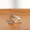 Sonateomber Feather Leaf Front Open Twist Gold Ring for Women