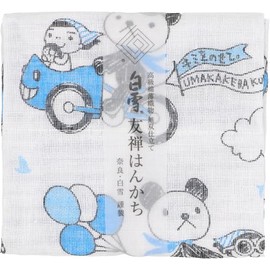 Shirayuki Yuzen Hankachi/Artist Collaboration /Women's Kids Yuzen Dyeing Gauze Mosquito Net Fabric Made in Japan 100% Cotton Approx. 11.8 x 11.8 inches (30 x