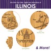 Totally Bamboo Destination Illinois State Shaped Serving and Cutting Board,