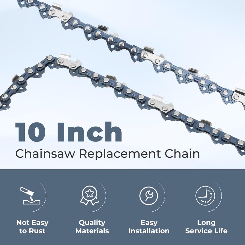 10" Chainsaw Chain Replacement for BAUER 64940 20V Cordless Chainsaw,