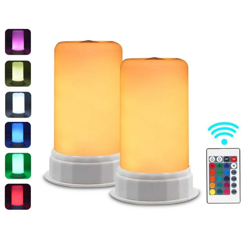 Vnicstick 2PCS LED Flame Effect Light,4 Modes Fire Lights, Candle
