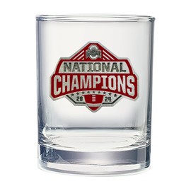 Ohio State Buckeyes National Championship 2025 Football Double Old Fashion | Double Rocks Glass 14 OZ for Liquor | Expertly Crafted Pewter Glass