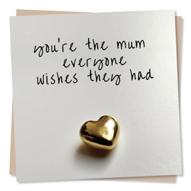 Beautiful Gold Heart Happy Birthday Mum Mothers Day Card - Special Card For Your Mum, Mother - Sincere - Heartfelt Greetings Wish for Mum - Made in UK