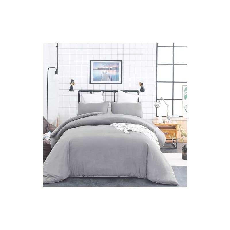 Houseri Grey Comforter Full Size Light Gray Bedding Comforter Sets