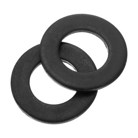 sourcing map 20Pcs M18 Flat Washer, Carbon steel 19mm ID x 34mm OD x 3mm Thick for Bolt Screw, Factories Repair, Kitchens, Shops, and Outdoor Construction, Black