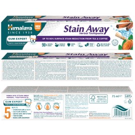 Himalaya Himalaya Herbals Enamel Friendly Stain-Away Toothpaste | Protects Enamel, Removes Tea,Coffee Stains and Plague | Fights Germs, Multi-Action Toothpaste - 75ml (Pack of 3)