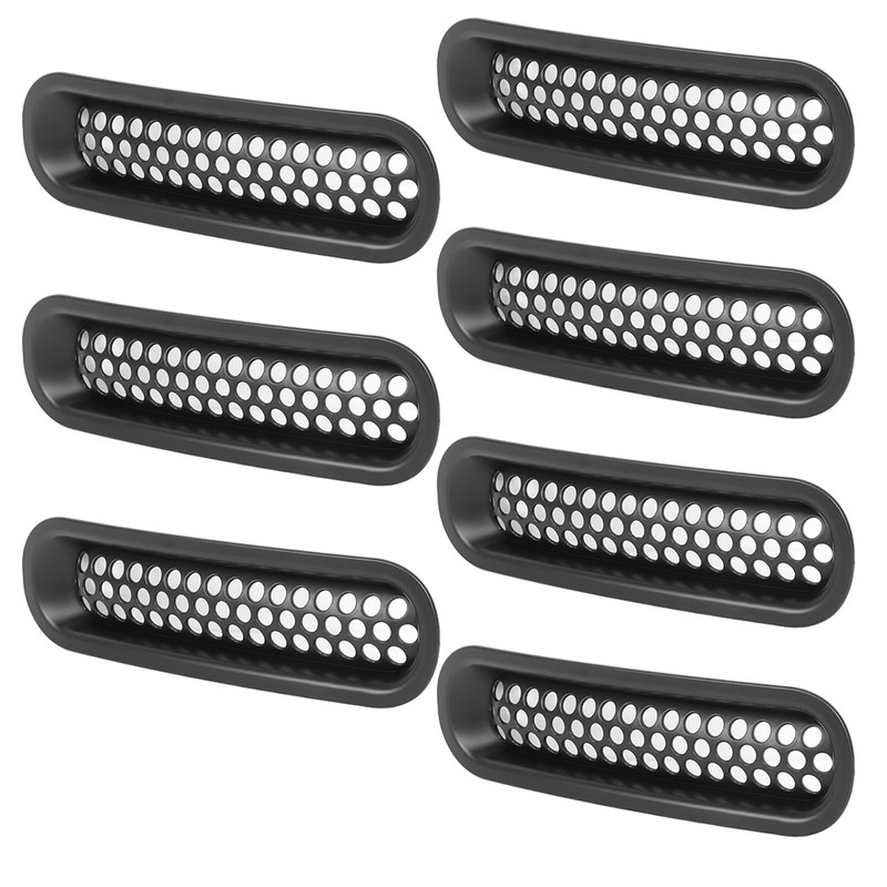 7pcs ABS Exterior Front Grilles Mesh Grill Fit For Jeep