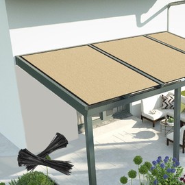 SHADEWIZ 19' x 24' Beige Square Shade 90% UV Protective Shade Cloth with Grommet, Water Permeable and Breathable, Patio Pergola Cover, Outdoor Awning Shade Cover, We Can Customize Sizes