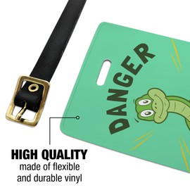 Danger Noodle Snake Funny Humor Luggage ID Tags Carry-On Cards - Set of 2