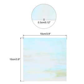 sourcing map Stained Glass Sheet Mosaic Tile 3.9 Inch x 3.9 Inch Blue Green Stained Glass Sheets for Crafts DIY, Art Project