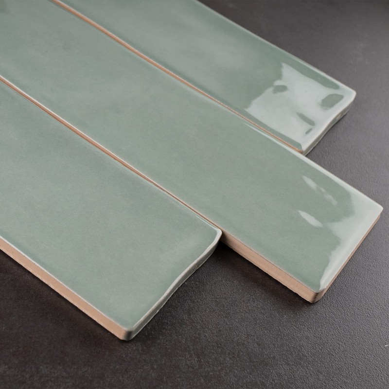 KE-JAS KEZMA - Green Handmade Ceramic Wall Tile 3 in.