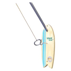 Island Time Ring Toss Game for Adults & Kids - Bottle Opener PRO Edition - Hook and Ring Game for Indoor & Outdoor Use - Light Weight Solid Acadia Wood Backboard with String and Hooks - Easy Set Up