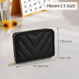 AdiStylinno Women Credit Card Wallet, Leather Credit Card Holder Small Accordion Wallet with 18 Card Slots and 2 Cash Slots (Black)