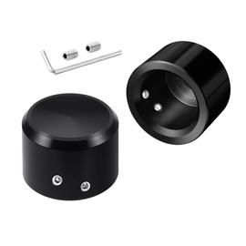 Amazicha Black Front Axle Nut Cover Caps CNC Machined Compatible with Harley Touring Road King Electra Street Glide Softail Dyna Iron 883 XL 2002-2024