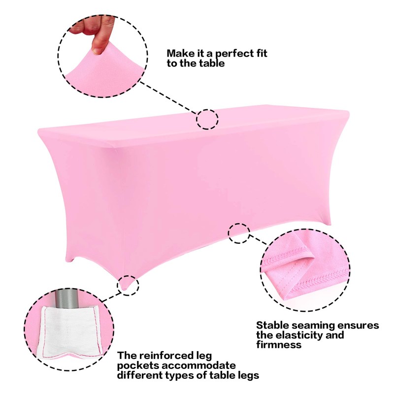 IVAPUPU 6FT Table Cloth for Rectangular Fitted Events - Stretch