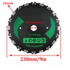 (2pack) 9" x 20T Chainsaw Tooth Brush Blades Green -