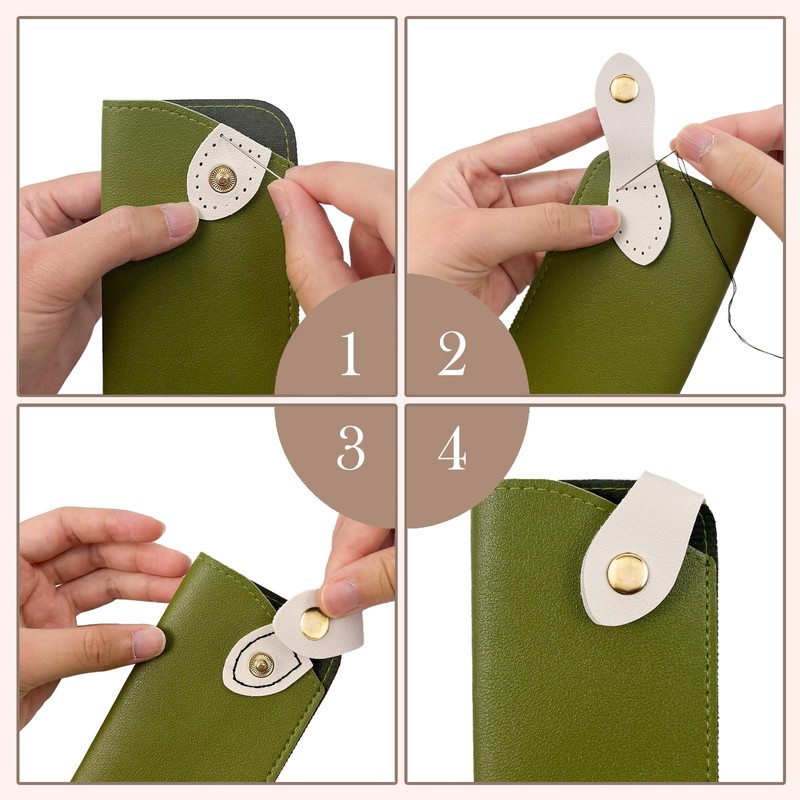 15 PCS Leather Snap Buckles Button Closures Sew On Leather