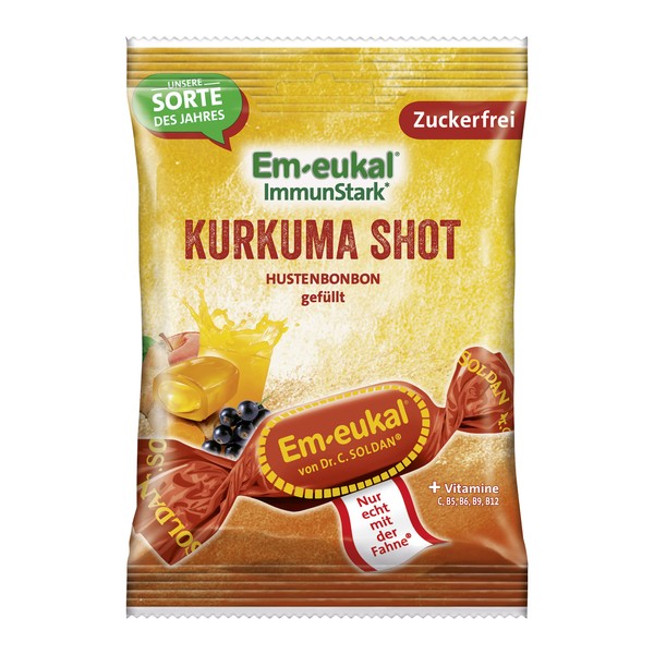 Em-eukal ImmunStark, Turmeric Shot, Sugar Free & Lactose Free, with Many Vitamins, 75 g