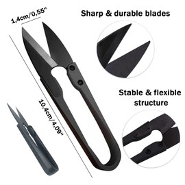 Ryaupy 4pcs Universal Sewing Scissors Stainless Steel U-Shaped Sewing Scissors for Precise Separation of Thread Yarn Crafts and Plant Care
