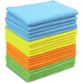 20 Pack - SimpleHouseware Microfiber Cleaning Cloth, 4 Colors