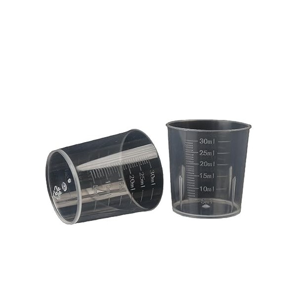 DistinctÂ® 5pcs 30ml Plastic Liquid Measuring Cups Transparent Clear Plastic Graduated Kitchen Cooking Medicine Measure Tool