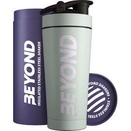 Beyond Shakers Insulated Metal Protein Shaker, Stainless Steel Supplement Bottle - BPA Free for Gym 735ml in Seafoam Green