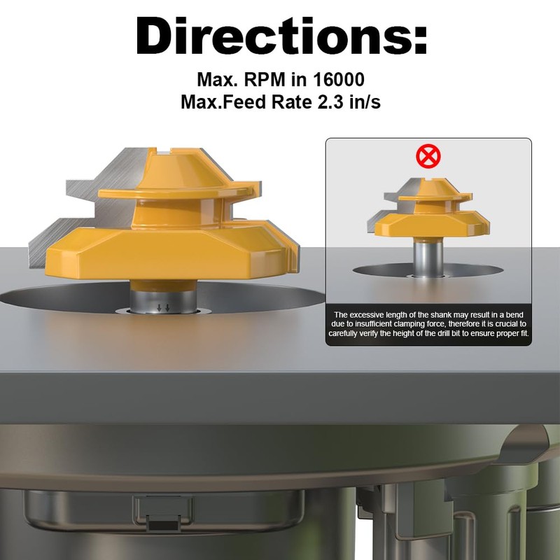 FIVEPEARS 45 Degree Lock Miter Router Bit, 1/2 Inch Shank,