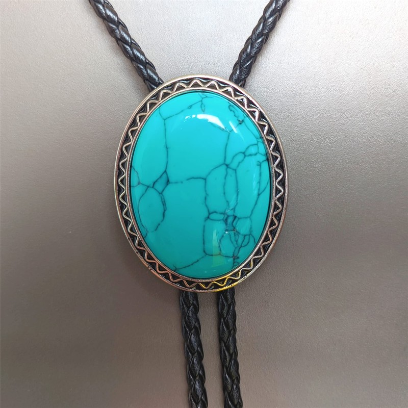 Himongoo - Corbata de granito de ágata de jade turquesa