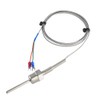 CGELE K-Type Thermocouple Temperature Sensors NPT 1/2"(5×50MM)0~600℃，2M/6.6Ft Wire Probe Length