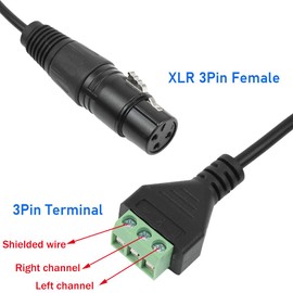 PENGLIN XLR Female to 3-Pin Screw Terminal Block Adapter for Speaker and Microphone, XLR Female to 3-Pin Cable Connection, Pack of 2