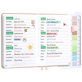 UpUDo Password Book, Hardcover Internet Password Keeper and Telephone Address Organizer for Record Contacts-160 Pages- 4.3x5.5 inch Journal for Home or Office