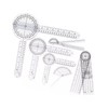 6PCS Medical Goniometer Set PVC Transparent Clear Scale Wear Resistant