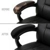 Melaluxe Stretch Office Chair Armrest Covers, Arm Rest Slipcovers (Black)