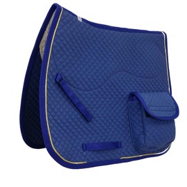 Derby Originals Dressage Saddle Pad with Pockets and Half Fleece Padding, Blue