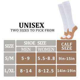 fenglaoda 6 Pairs Compression Socks for Women & Men Knee High Cute Circulation Socks for Nurse Pregnant Travel Athletic