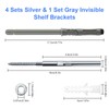 Set of 5 Invisible Wall Shelf Brackets Diameter 10 x