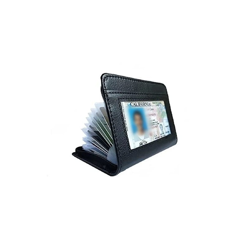 JahyShow 36 Slots Credit Card Holder Wallet Zip Leather Card