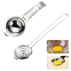 Amfrpar Pack of 2 Egg Separators, Egg Yolk Separator, Stainless Steel Egg Separator, Egg Separator, Dishwasher Friendly, Egg Yolk Egg Separator for Kitchen, Bakery