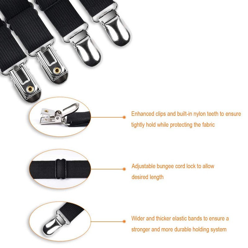 Sopito Bed Sheet Suspenders, 4PCS Adjustable Bed Sheet Holder Straps