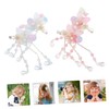 DECHOUS 2 Pairs Chinese Hair Clips with Retro Flower Tassel