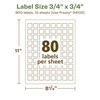 Avery EcoFriendly Matte White Recycled Square Labels, 3/4" x 3/4",