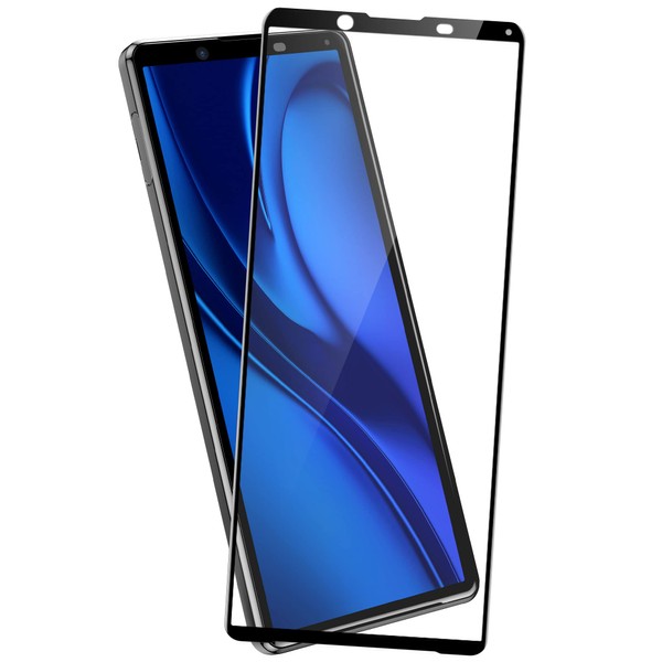 Hy+ Xperia 1 II Film SO-51A SOG01 Glass Film, W Hardening Method, 3 Times Stronger than General Glass, Full Surface Protection, Fully Adsorption, Made in Japan Glass, Thickness 0.01 inches (0.33 mm)
