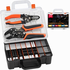 PEBA Crimping Tool Connector Kit, 24 Types JST-XH/JST-SM 2.5mm/JST-PH 2.0mm Connectors, Crimper for Micro Connector Pin, AWG32-20 Crimping Pliers for JST (XH/SM/PH/SYP), Dupont, Molex, AMP EI Series