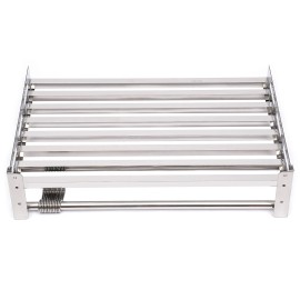 LianDu-US Wall Mount Microwave Oven Shelf Kitchen Item Storage Bracket W/12Hooks Stainless