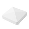 Set of 2 White Vinyl Routed Fence Cap Line Posts