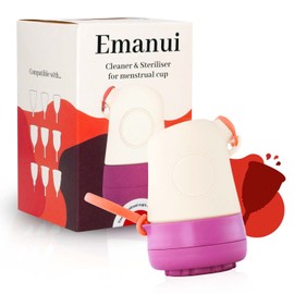 EMANUI Silikon Menstruationstasse Reiniger & Sterilisator | Tragbar | Leicht zu reinigen | Sichere Materialien | Sterilisation in der Mikrowelle | Für alle Tassen mit Stiel