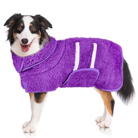 Dog Bathrobe, Super Soft Robe Quick Drying Dog Towels for Drying Large, Adjustable Dogs Clothes for After Bath, L
